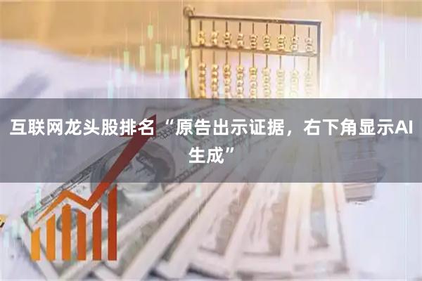 互联网龙头股排名 “原告出示证据，右下角显示AI生成”